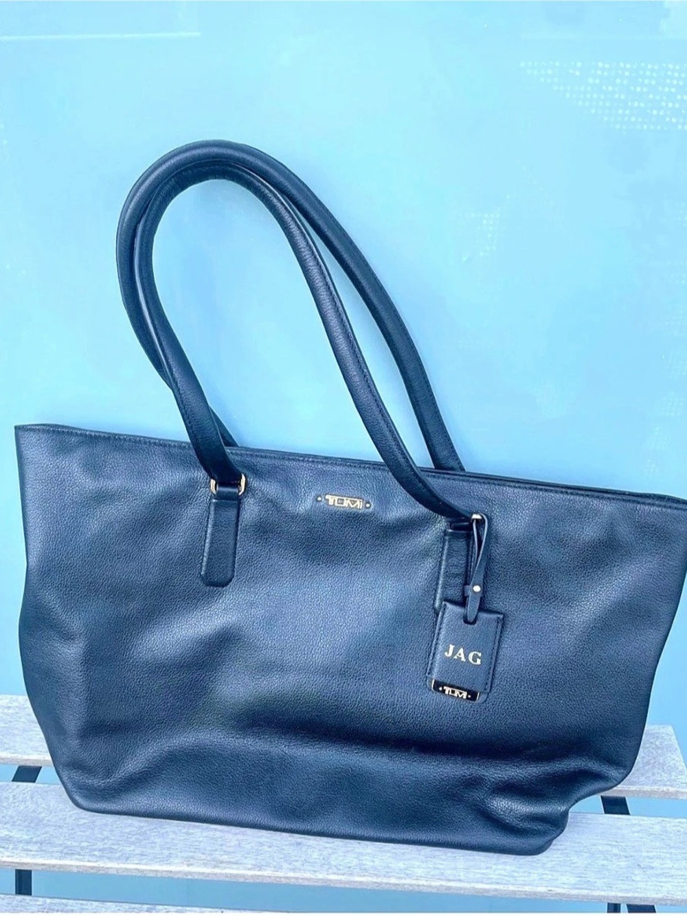 TUMI Voyageur Leather Vail Large Tote Black